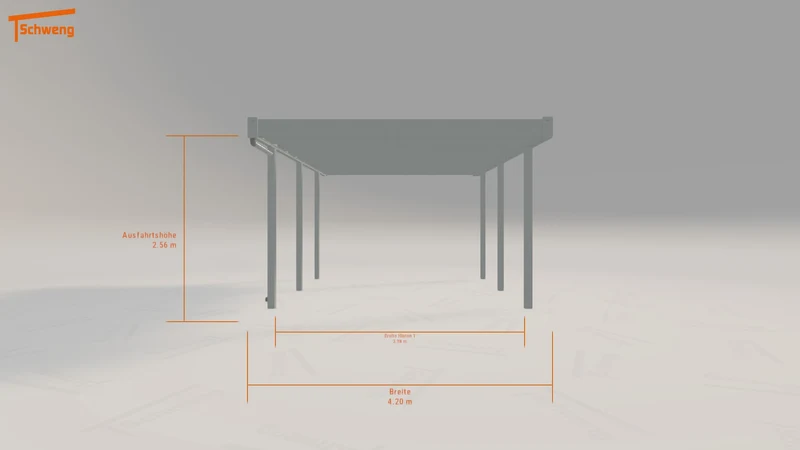 #DE Schweng Flachdachcarport C600 (ID zbk49z)