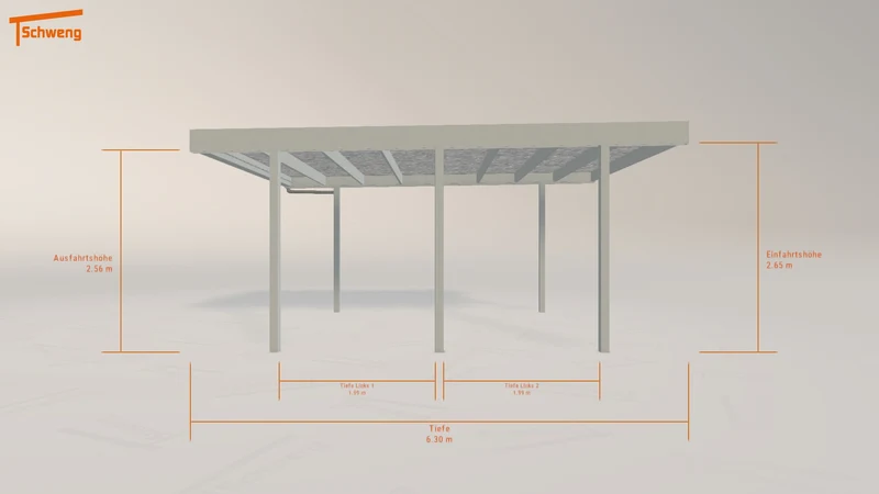 #DE Schweng Flachdachcarport C600 (ID zbk49z)
