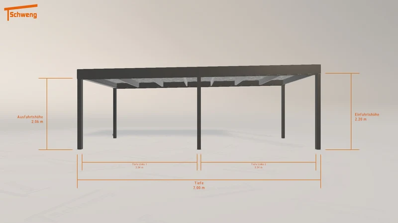 #DE Schweng Flachdachcarport C600 (ID 2qgjbw)