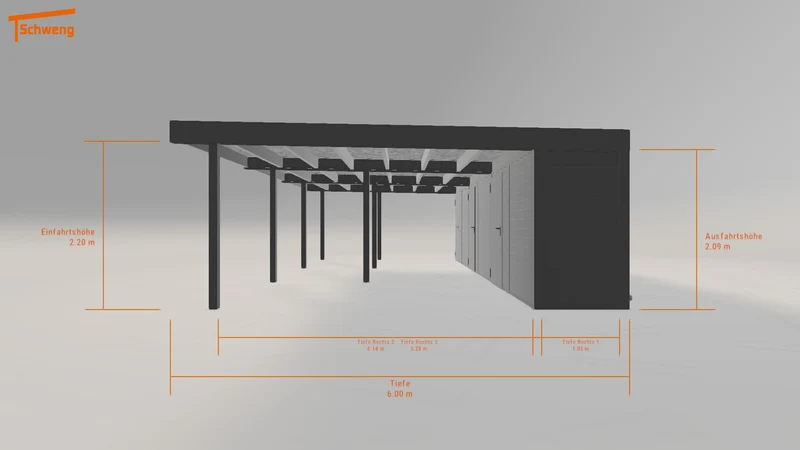 #DE Schweng Flachdachcarport C600+ (ID mj37vv)