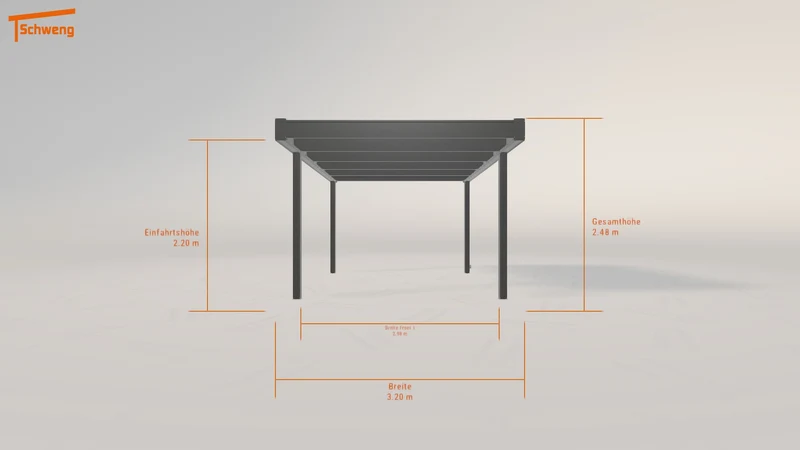 #DE Schweng Flachdachcarport C600 (ID 85rykj)
