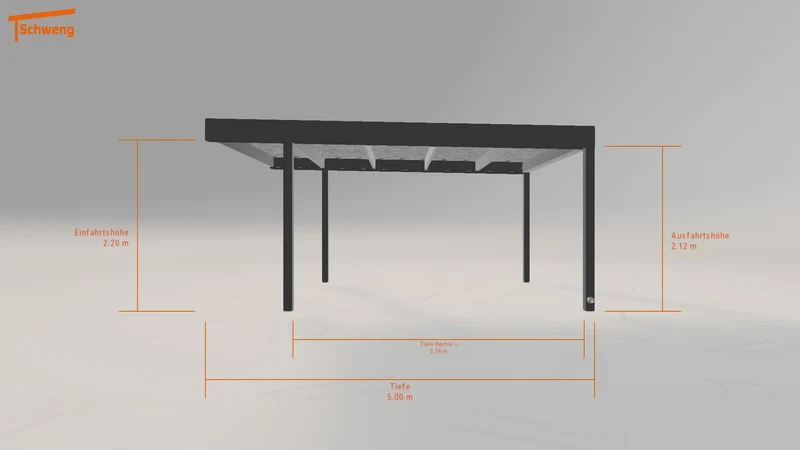 #DE Schweng Flachdachcarport C600 (ID 85rykj)