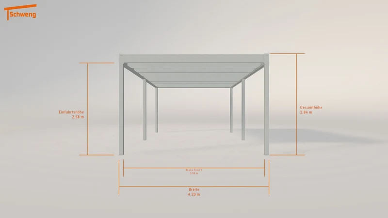 #DE Schweng Flachdachcarport C600 (ID n53x93)