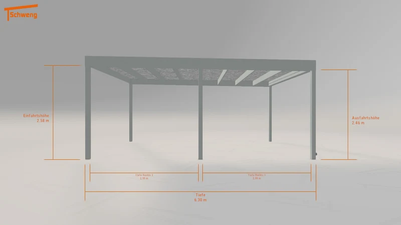 #DE Schweng Flachdachcarport C600 (ID n53x93)
