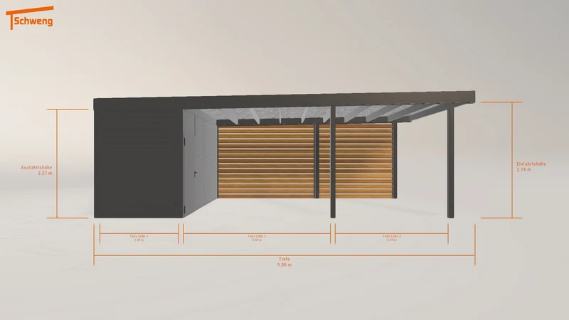 #DE Schweng Flachdachcarport C600 (ID 5mgd2q) #MTG