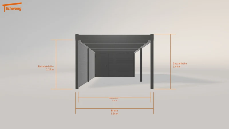#DE Schweng Flachdachcarport C600 (ID 85rb57)