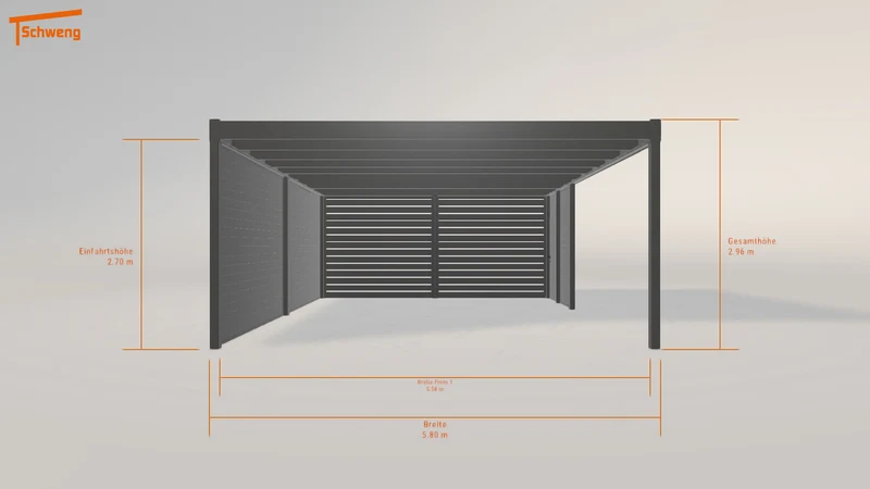 #DE Schweng Flachdachcarport C600 (ID 77gwjv)