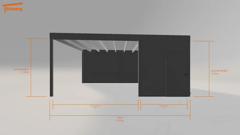 #DE Schweng Flachdachcarport C600 (ID 77gwjv)