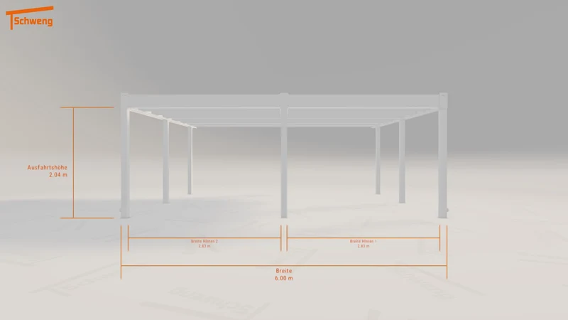#DE Schweng Flachdachcarport C600 (ID x7k9p4)