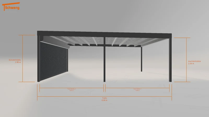 #DE Schweng Flachdachcarport C600 (ID w3rjg4)