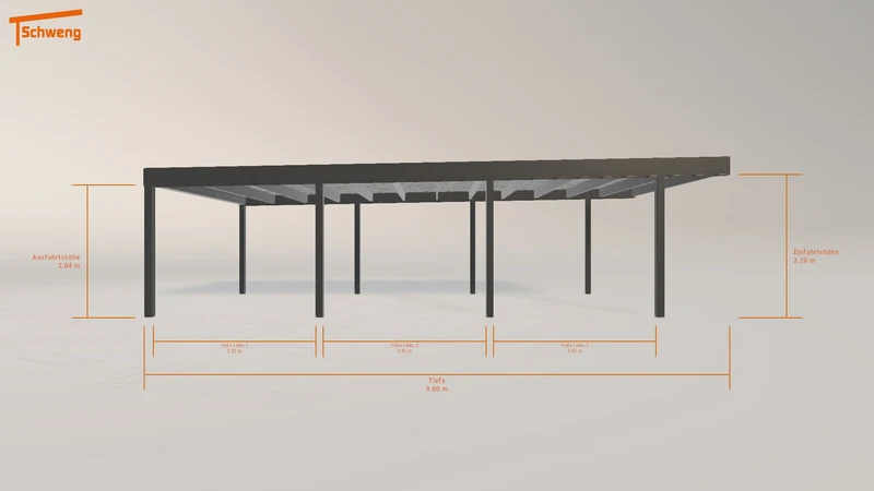 #DE Schweng Flachdachcarport C600 (ID qd37kw)