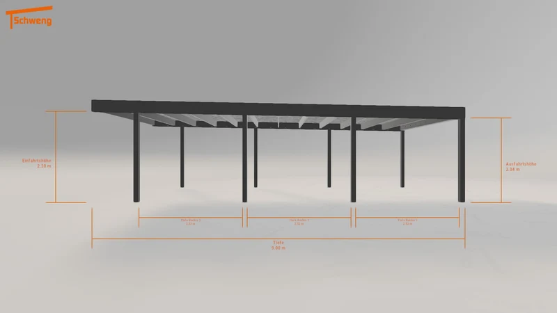 #DE Schweng Flachdachcarport C600 (ID qd37kw)
