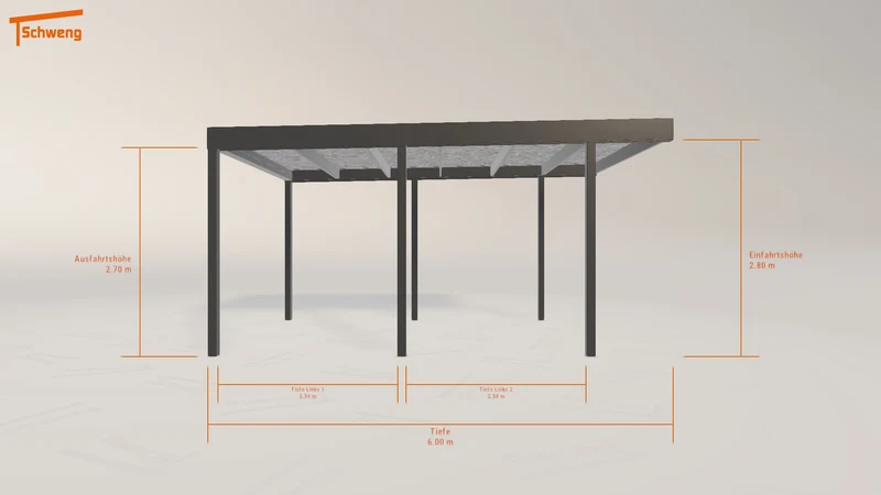 #DE Schweng Flachdachcarport C600 (ID v4d2np)