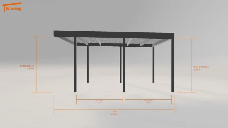 #DE Schweng Flachdachcarport C600 (ID v4d2np)