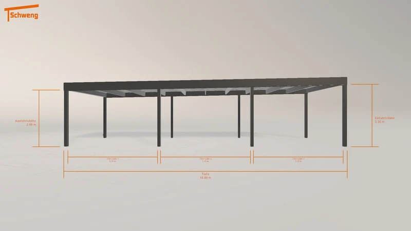 #DE Schweng Flachdachcarport C600 (ID g7bd2p)