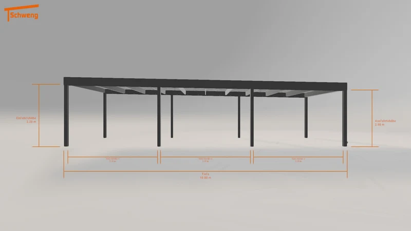 #DE Schweng Flachdachcarport C600 (ID g7bd2p)