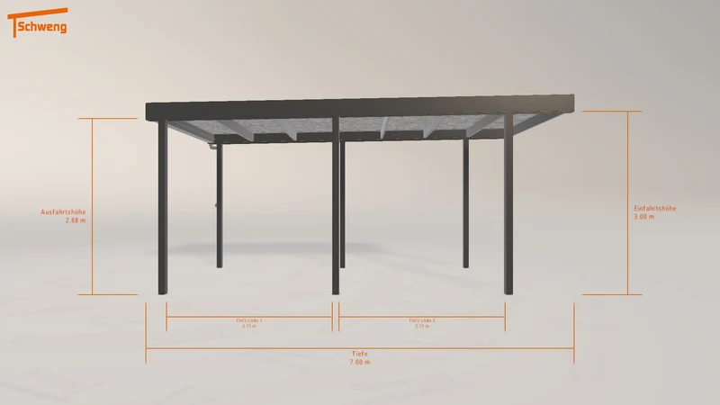 #DE Schweng Flachdachcarport C600 (ID x7kq9n)