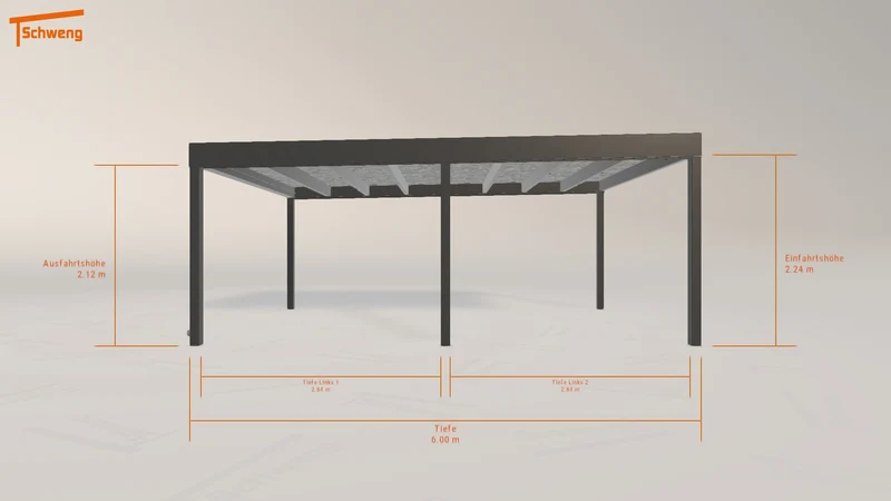 #DE Schweng Flachdachcarport C600+ (ID 5mg58d)