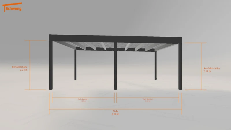 #DE Schweng Flachdachcarport C600+ (ID 5mg58d)