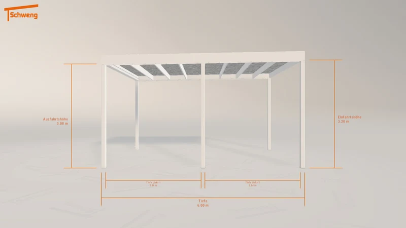 #DE Schweng Flachdachcarport C600 (ID pb3mw4)