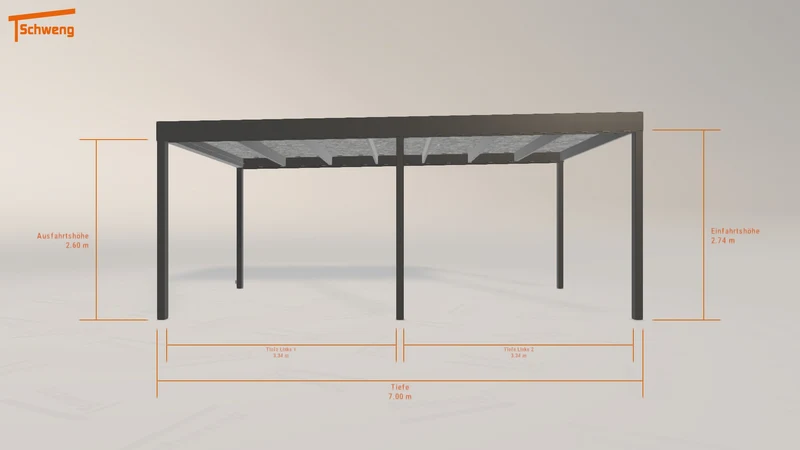 #DE Schweng Flachdachcarport C600 (ID x7kdpy)