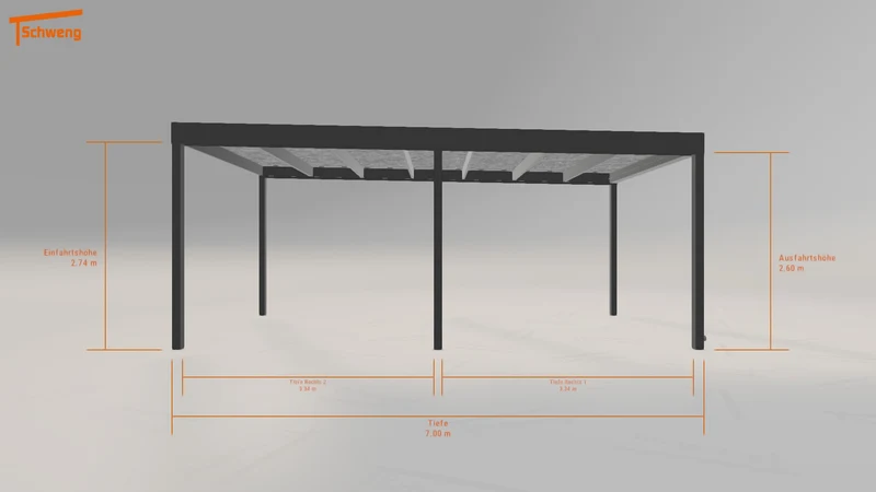 #DE Schweng Flachdachcarport C600 (ID x7kdpy)