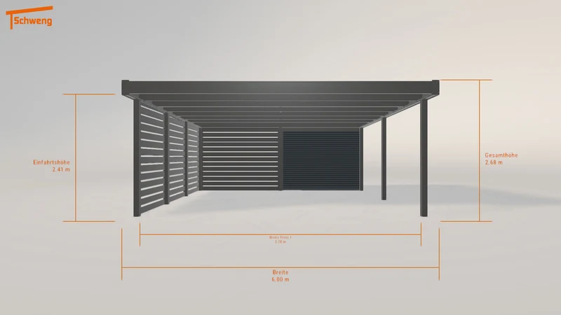 #DE Schweng Flachdachcarport C600+ (ID k23d5p)