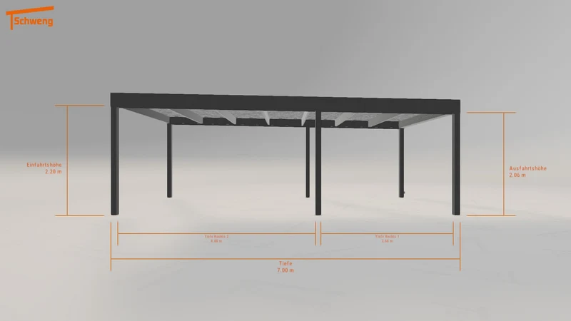#DE Schweng Flachdachcarport C600 (ID qd3938)