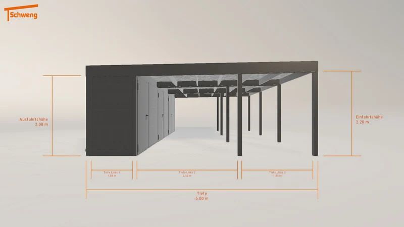 #DE Schweng Flachdachcarport C600 (ID 5mg3w8) #MTG
