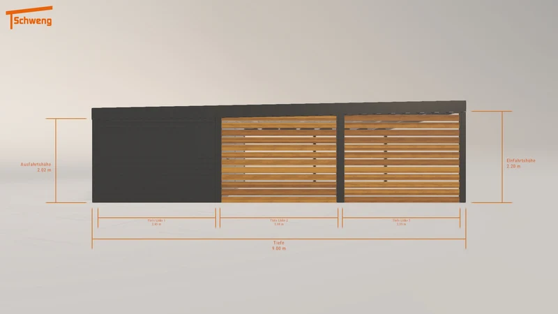#DE Schweng Flachdachcarport C600 (ID 42gymy)