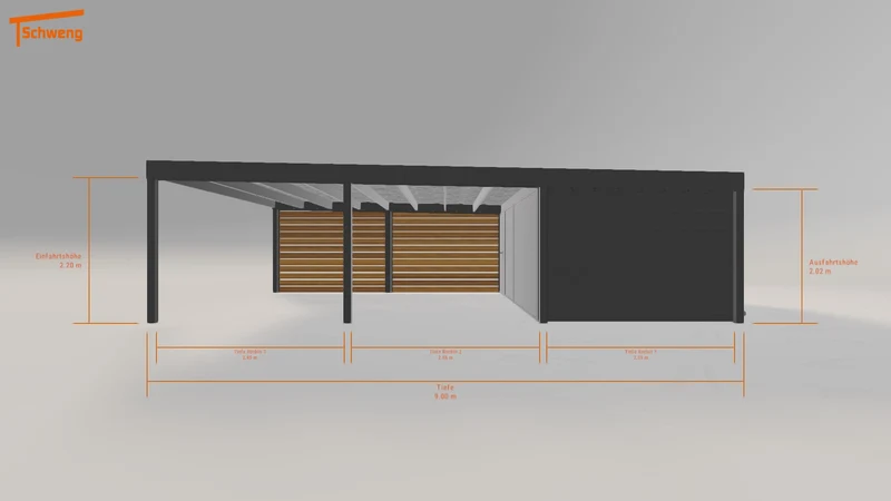 #DE Schweng Flachdachcarport C600 (ID 42gymy)