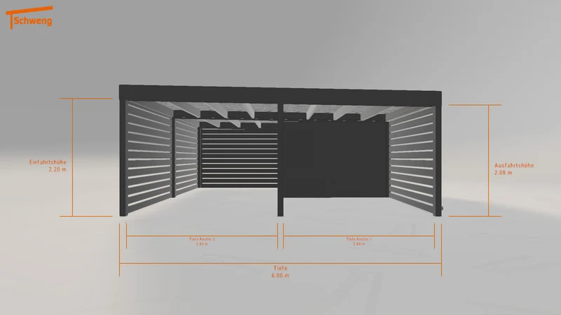 #DE Schweng Flachdachcarport C600+ (ID mj3w98) #MTG