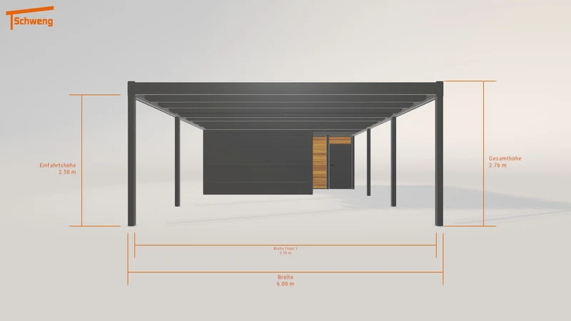 #DE Schweng Flachdachcarport C600 (ID 77g79j)