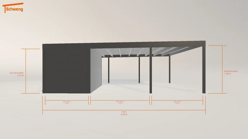#DE Schweng Flachdachcarport C600 (ID 77g79j)