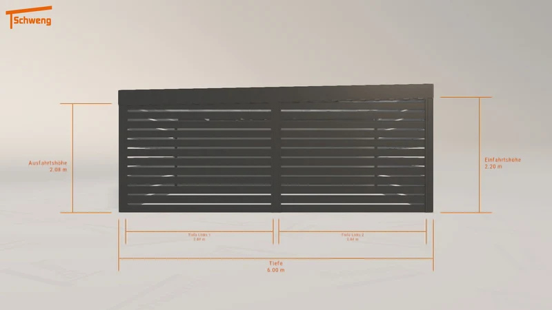 #DE Schweng Flachdachcarport C600 (ID rj3v22)