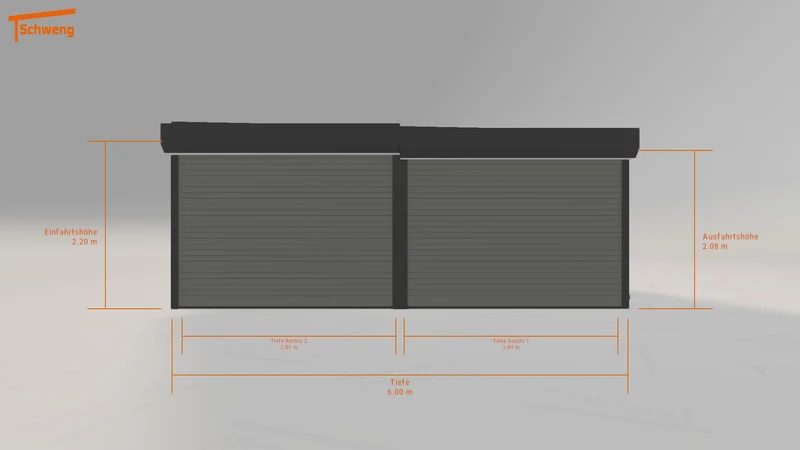 #DE Schweng Flachdachcarport C600 (ID rj3v22)
