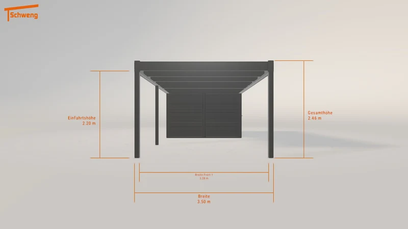#DE Schweng Flachdachcarport C600 (ID k23brg)