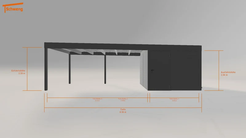 #DE Schweng Flachdachcarport C600 (ID k23brg)