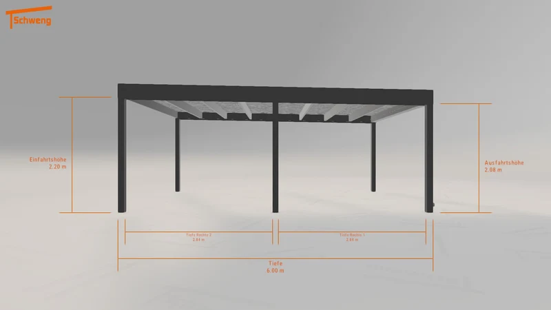 #DE Schweng Flachdachcarport C600 (ID pbdk4b)