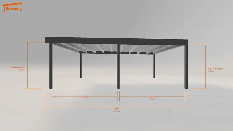 #DE Schweng Flachdachcarport C600 (ID 33kqnx)