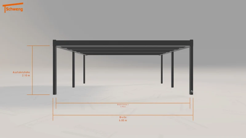 #DE Schweng Flachdachcarport C600 (ID x732dj)