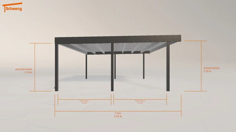 #DE Schweng Flachdachcarport C600 (ID x732dj)
