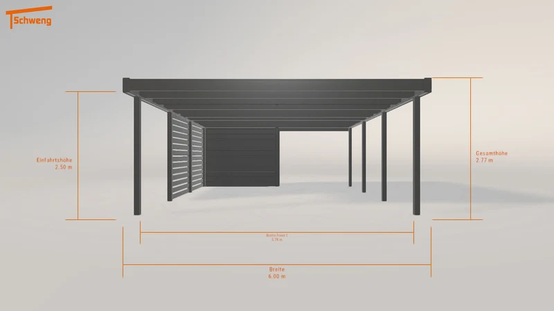 #DE Schweng Flachdachcarport C600 (ID jj3x3q)