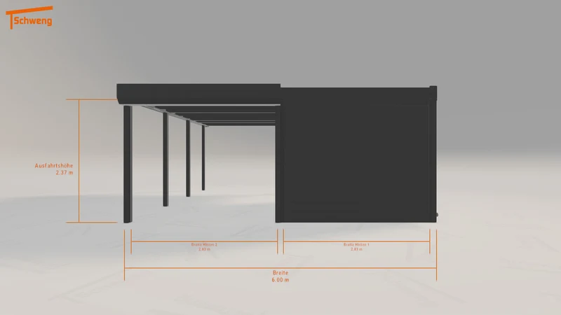 #DE Schweng Flachdachcarport C600 (ID jj3x3q)