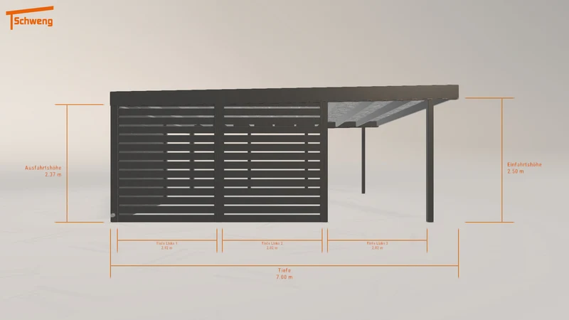 #DE Schweng Flachdachcarport C600 (ID jj3x3q)
