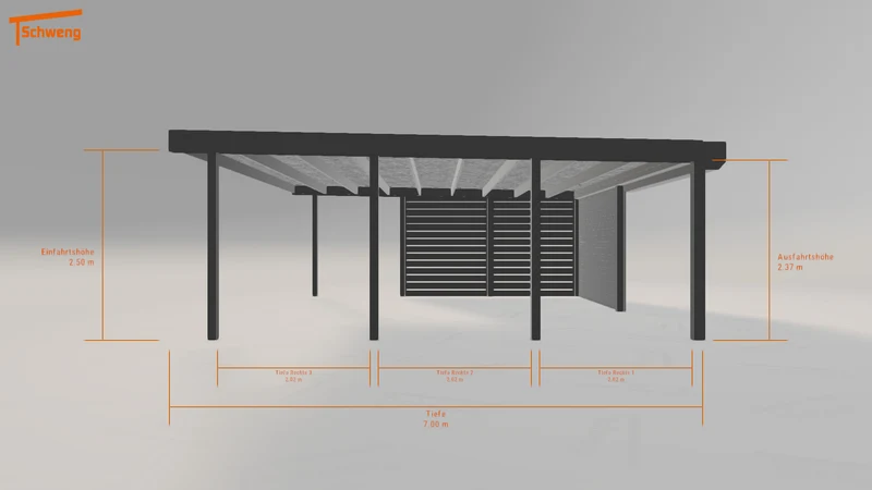 #DE Schweng Flachdachcarport C600 (ID jj3x3q)