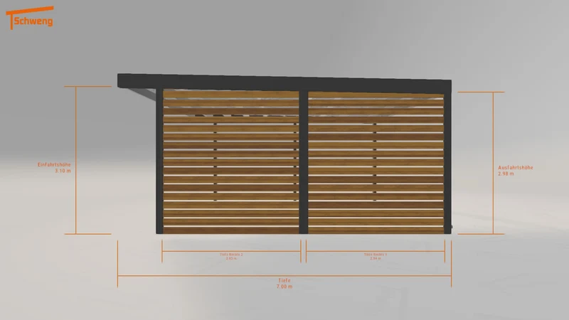 #DE Schweng Flachdachcarport C600+ (ID x7k494)