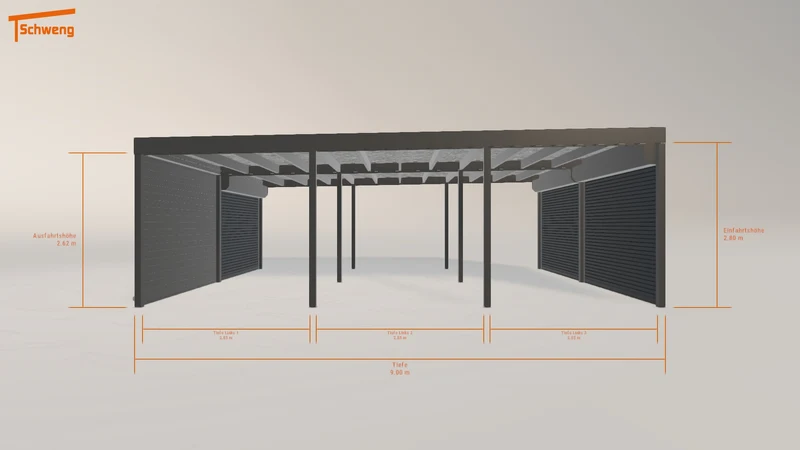 #DE Schweng Flachdachcarport C600+ (ID 2qg49q)
