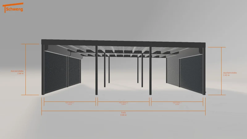 #DE Schweng Flachdachcarport C600+ (ID 2qg49q)