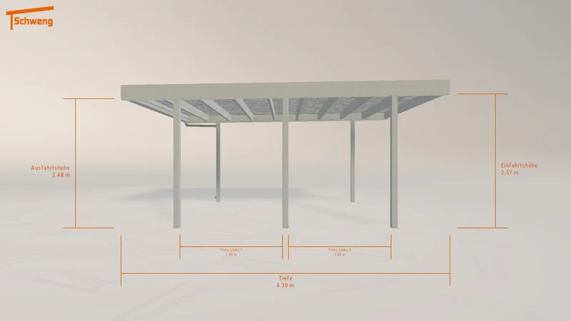#DE Schweng Flachdachcarport C600+ (ID bk8b7p)